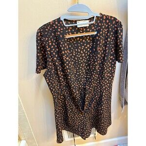 ASOS DESIGN 90s tea romper in rust animal print Size 8 EUC